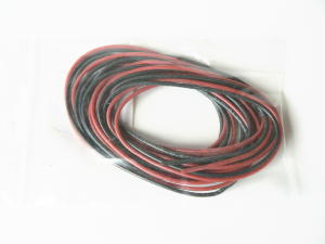 Cavo rosso/nero 2x200 cm. siliconico 1,50 mm.