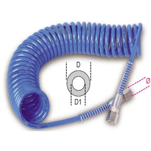 Tubo a spirale per aria compressa ø 8x5mm c/racc.1/4 