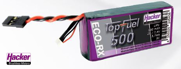 Hacker Lipo TopFuel ECO RX 500mAh 2S 